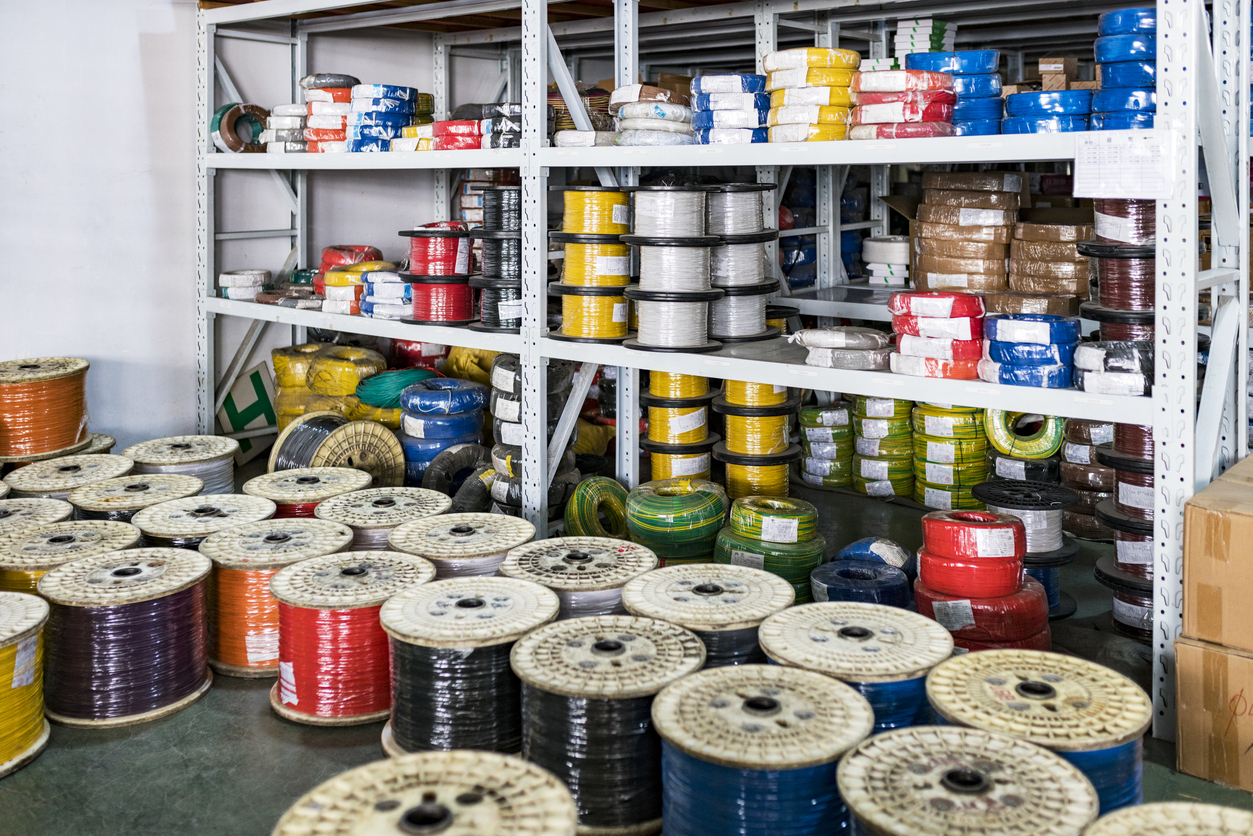 Wires or cables are at the factory in the warehouse. - 7 Times Your Electronic Component Supply Chain Issues Demand Change